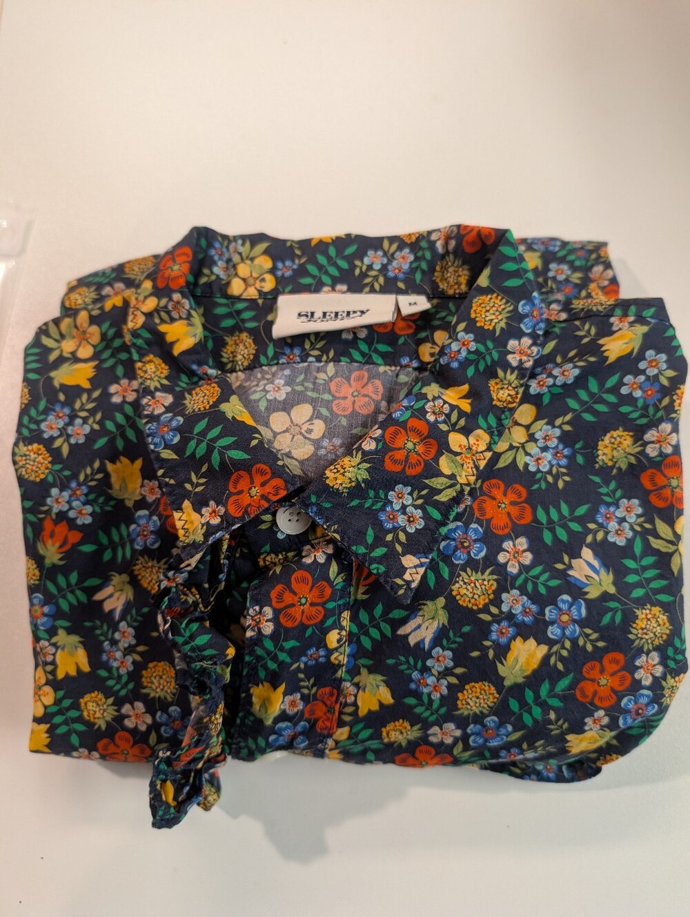Sleepy Jones Cornett Gown in Liberty Fabric Edenham Floral Navy Size M EUC - Picture 12 of 12